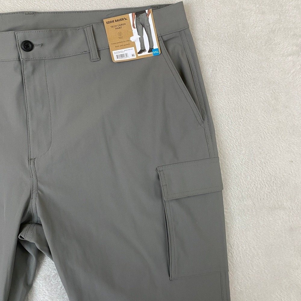 Eddie Bauer Tech Cargo Pants Men XXL Gray Moisture Wicking Straight Leg NWT - Picture 3 of 11